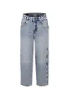 Emporio Armani Denim Jeans For Boy With Eagle In Denim