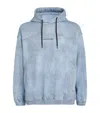 Emporio Armani Denim Logo Hoodie In Blue