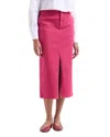 Emporio Armani Denim Straight Midi Skirt In Raspberry