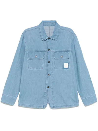 Emporio Armani Denim Organic Cotton Shirt In Blue