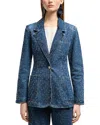Emporio Armani Denim Blazer With All-over Rhinestones
