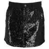 Emporio Armani Denim Skirt In Black Sequins In Black