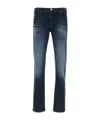 Emporio Armani Faded Effect Stretch Denim Jeans In Black