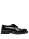Emporio Armani Lace Up Shoes In Black Leather In Black