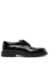 Emporio Armani Lace Up Shoes In Black Leather In Black