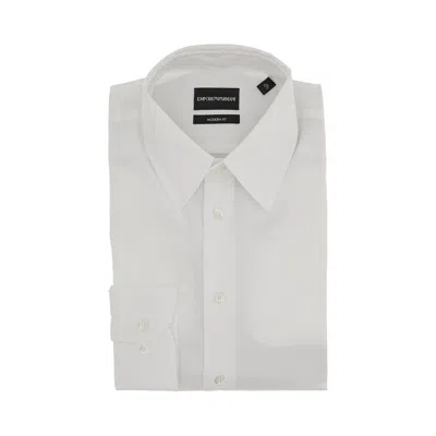 Emporio Armani Dern Fit Twill Shirt In White