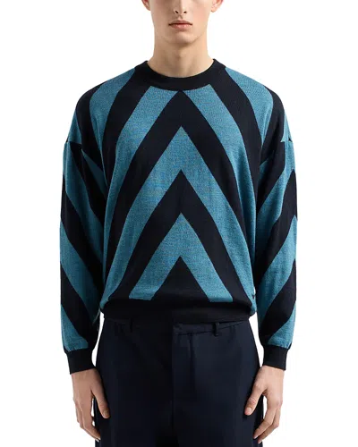 Emporio Armani Diagonal Pattern Crewneck Sweater