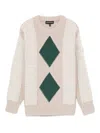 Emporio Armani Diamond-pattern Knit Sweater In Neutral