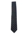 Emporio Armani Diamond-pattern Silk Tie In Blue