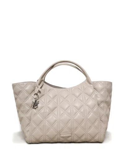 Emporio Armani Diamond-pattern Tote Bag In Neutral