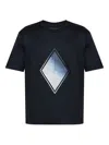 Emporio Armani Diamond-print T-shirt In Black