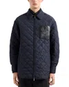 Emporio Armani Diamond-quilted Jacket In Blue