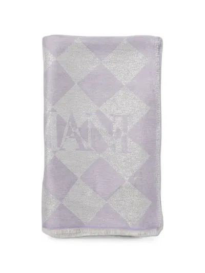 Emporio Armani Diamond-pattern Scarf In Purple