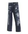 Emporio Armani Distressed Regular Fit Jeans In Black