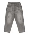Emporio Armani Distressed Tapered Jeans In Gray