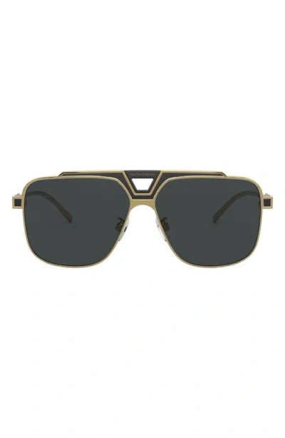 Emporio Armani Dolce&gabbana 62mm Oversize Square Sunglasses In Black