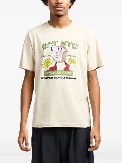 Emporio Armani Donut-print T-shirt In Neutral
