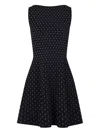 Emporio Armani Dotted Short Dress In Black