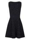 Emporio Armani Navy Blue Dotted Short Dress