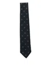 Emporio Armani Dotted Silk Tie In Black