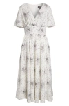 Emporio Armani Dotted V-neck Midi Dress In White