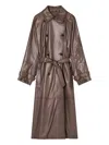 Emporio Armani Stylish Raincoat Featuring Belted Waist In Brown