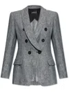 Emporio Armani Double-breasted Blazer In Blue