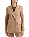 Emporio Armani Cotton Double-breasted Blazer In Camel