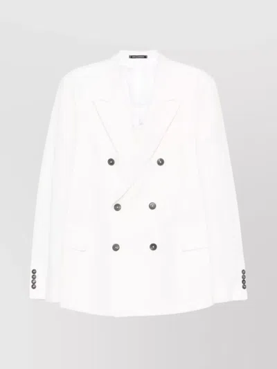 EMPORIO ARMANI DOUBLE-BREASTED BLAZER FEATURING BUTTONED CUFFS