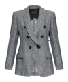 Emporio Armani Double-breasted Blazer In Gray