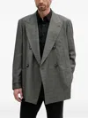 Emporio Armani Grisaille Regular Fit Double Breasted Suit Jacket In Gray