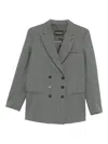 Emporio Armani Double-breasted Blazer In Gray