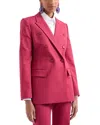 Emporio Armani Double-breasted Couture Cotton Blazer In Raspberry