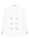 Emporio Armani Double-breasted Blazer Featuring Buttoned Cuffs In White
