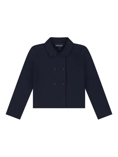 Emporio Armani Kids' Double-breasted Jacket In Blue