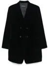 Emporio Armani Velvet Blazer In Blue