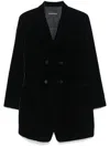 Emporio Armani Velvet Blazer In Blue