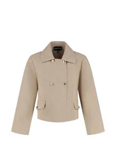 Emporio Armani Kids' Double-breasted Jacket In Neutral