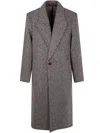 Emporio Armani Double Breasted Midi Coat In Brown