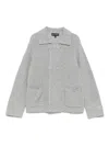 Emporio Armani Double-breasted Patch-pocket Cardigan In Gray