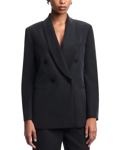Emporio Armani Double Breasted Shawl Lapel Blazer In Multi