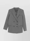 Emporio Armani Double-breasted Virgin Wool Blazer Pockets In Gray