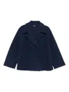 Emporio Armani Double-breasted Wool Jacket In Blue