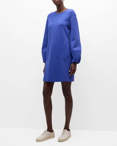 Emporio Armani Double-face Jersey Mini Dress In Blau