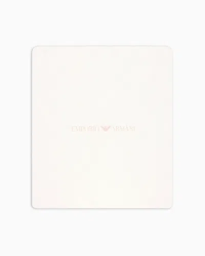 Emporio Armani Kids' Double-faced Blanket With Op-art Logo And Eagles In Pink