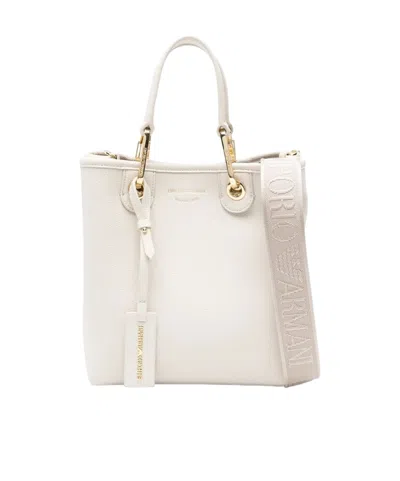 Emporio Armani Double Handle Crossbody Bag In White
