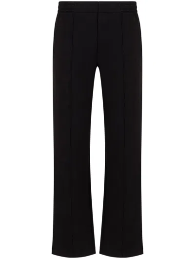 Emporio Armani Straight-leg Wool Tailored Trousers In Black