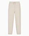 Emporio Armani Double Jersey Drawstring Joggers In Beige