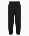 Emporio Armani Double Jersey Drawstring Joggers In Black