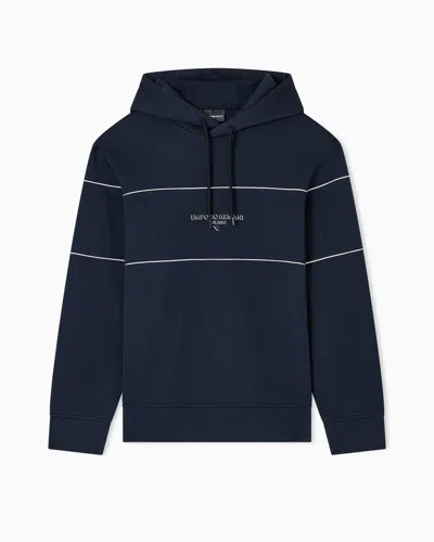 Emporio Armani Double-jersey Hooded Sweatshirt With 3d-effect Logo